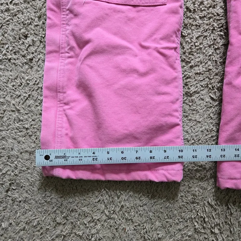Carhartt Womens Pink Insulated Overalls Bib Utility Work Wear 8x32 - Picture 12 of 13